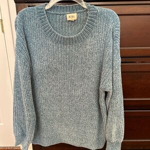 BiBi Teal Ribbed Chenille Knit Pullover size L